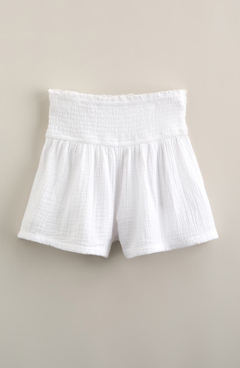 Treasure & Bond Kids' Smocked Waist Shorts, Main, color, White