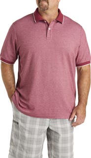 Harbor Bay by DXL Big & Tall Oxford Tipped Polo Shirt