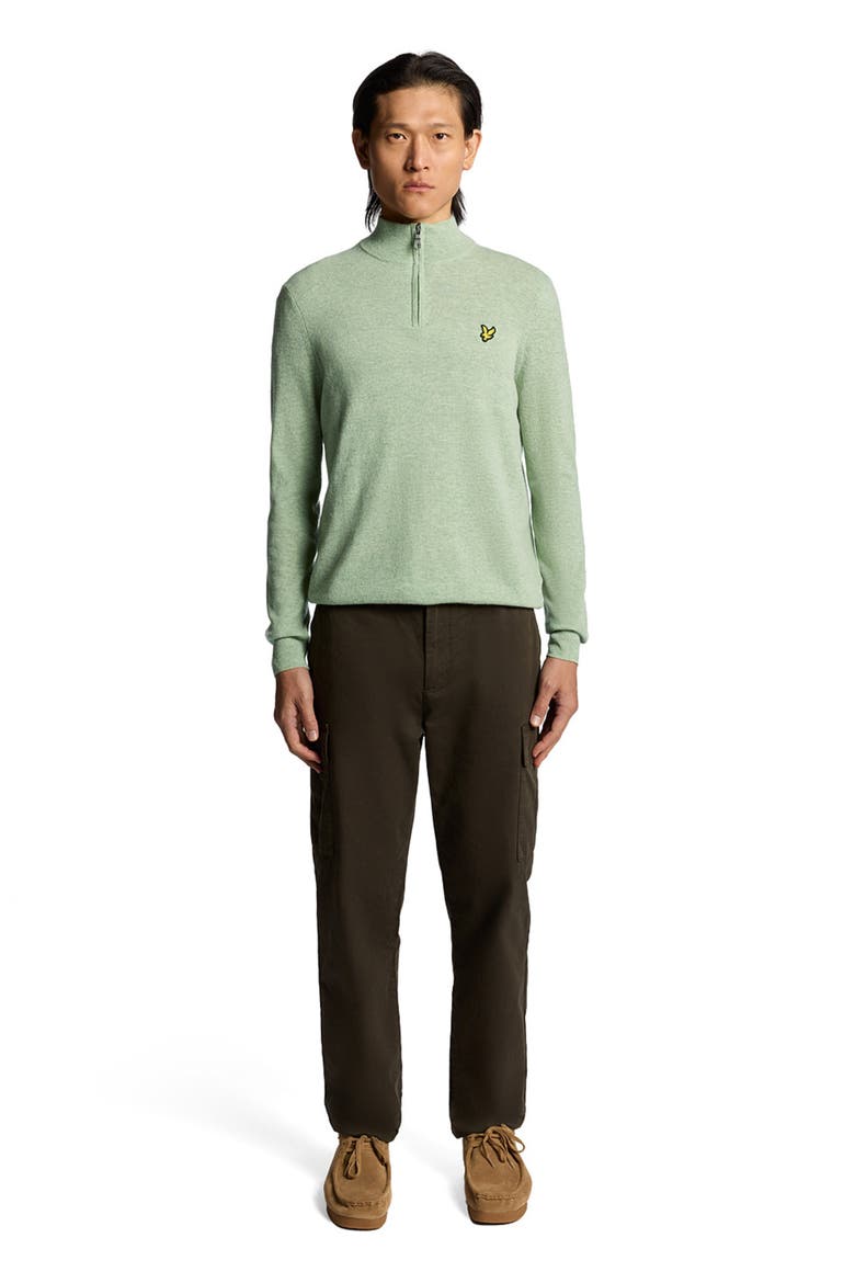Lambswool Blend Quarter Zip Sweater, Main, color, Cold Mint Marl