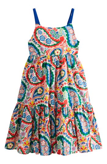 Mini Boden Aurelia Tiered Twirly Dress Multi Paisley Girls Boden In Multi