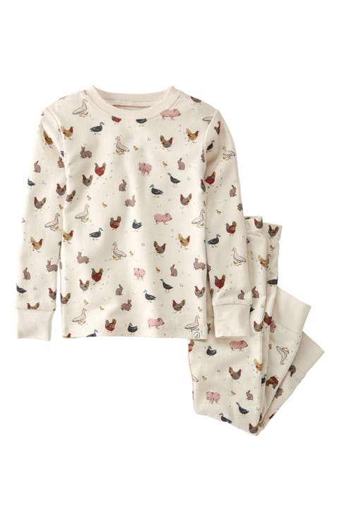 Kids' Print Fitted Organic Cotton Two-Piece Pajamas