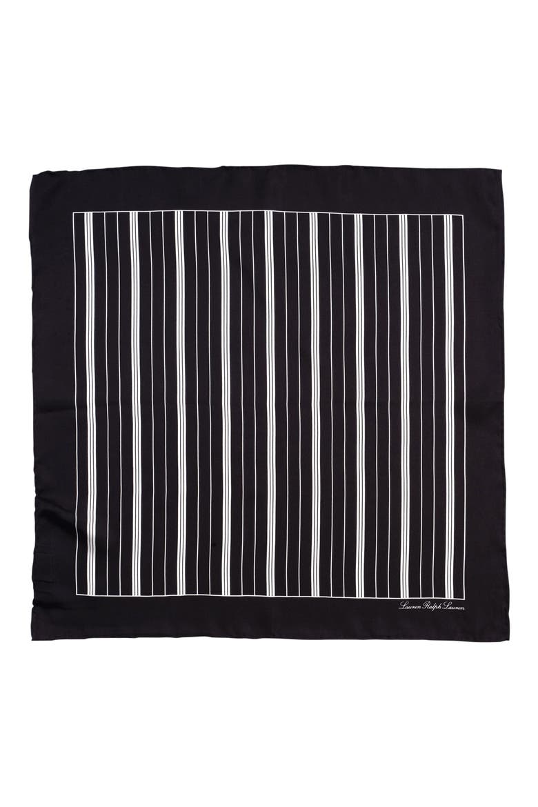 Classic Polka Dot Silk Square Scarf, Alternate, color, BLACK