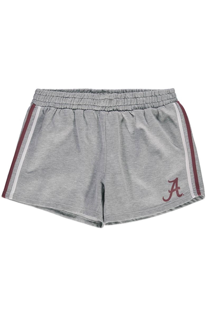 PROFILE Women's Heathered Gray Alabama Crimson Tide Plus Size 2-Stripes Shorts, Alternate, color, 