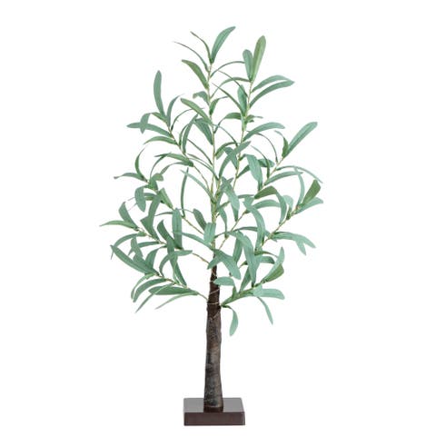 2-ft Lighted Artificial Olive Tree with 60 Warm White LED Lights