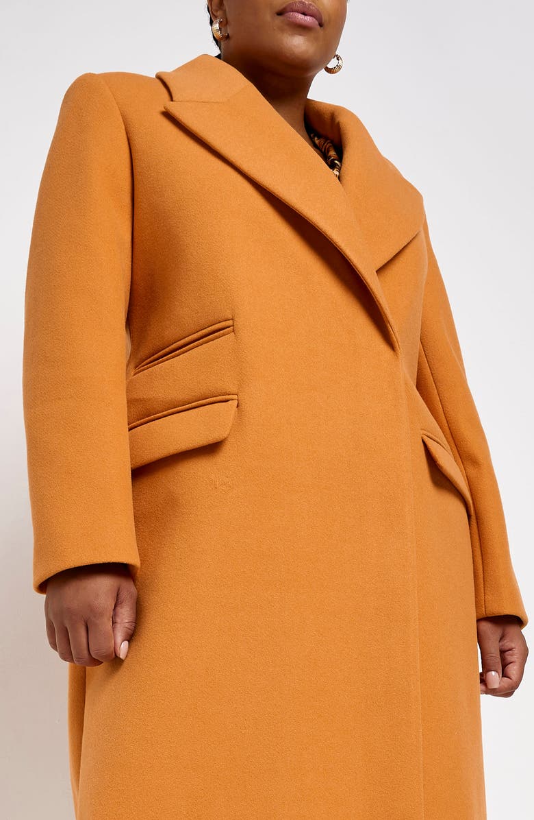 River Island '80s Longline Coat, Alternate, color,