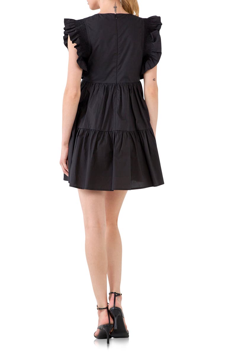 English Factory Cotton Minidress, Alternate, color, Black