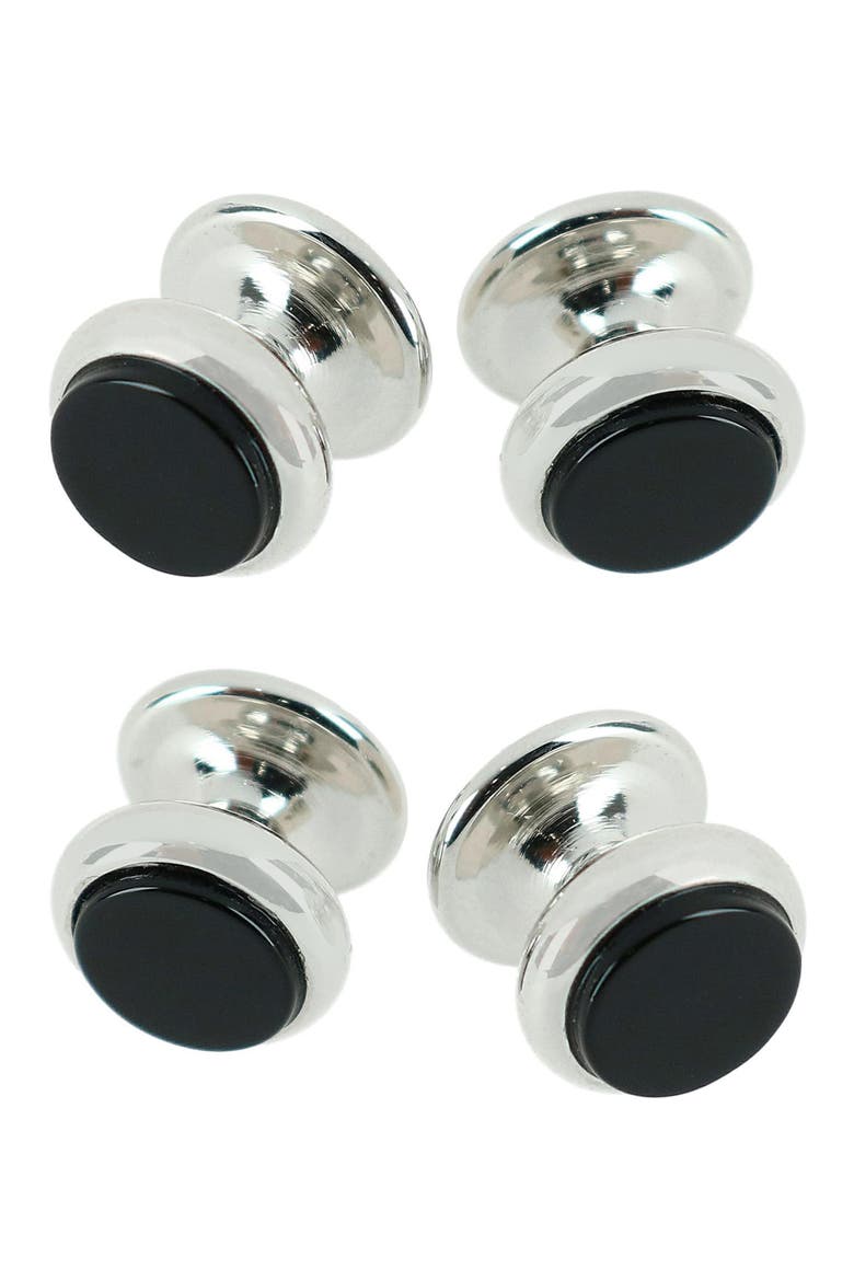 Sutton Onyx Shirt Studs, Main, color, SILVER