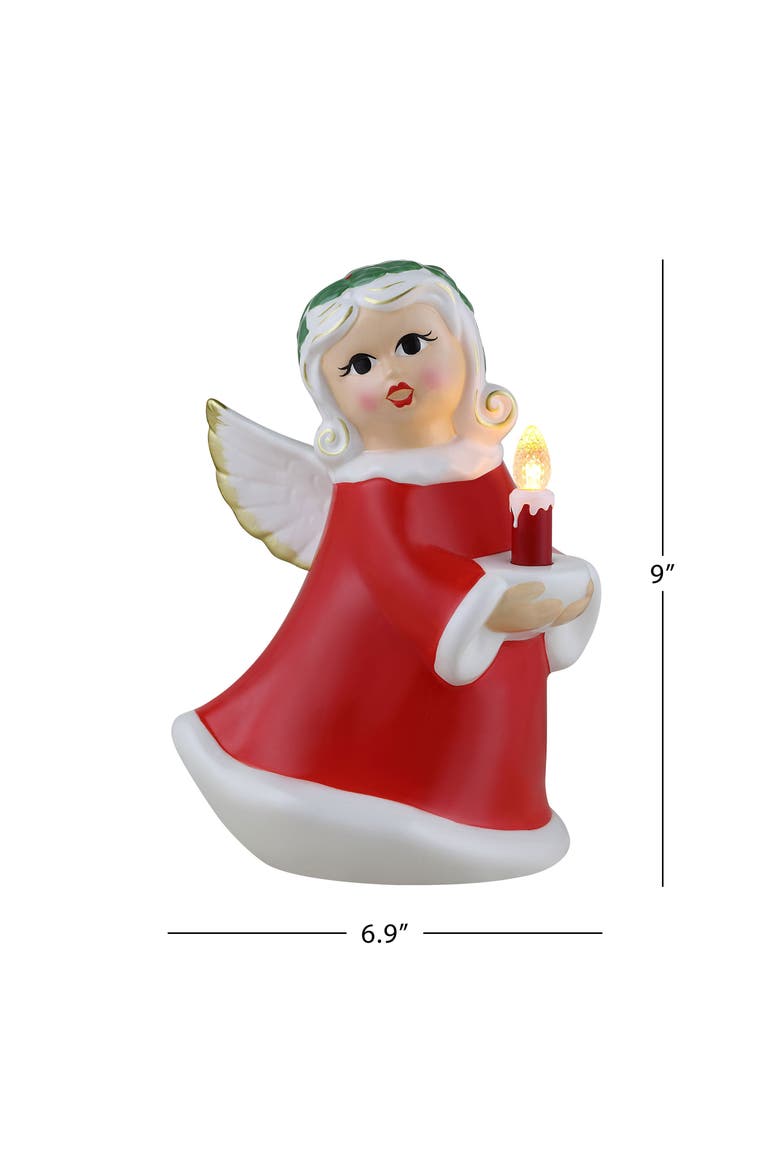 9 in. Nostalgic Ceramic Figure - White Angel, Alternate, color, Multicolor