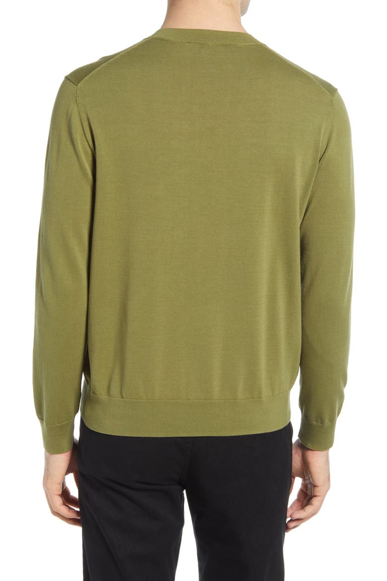 Men's Multico Embroidered Logo Crewneck Sweater, Alternate, color, TAUPE KHAKI