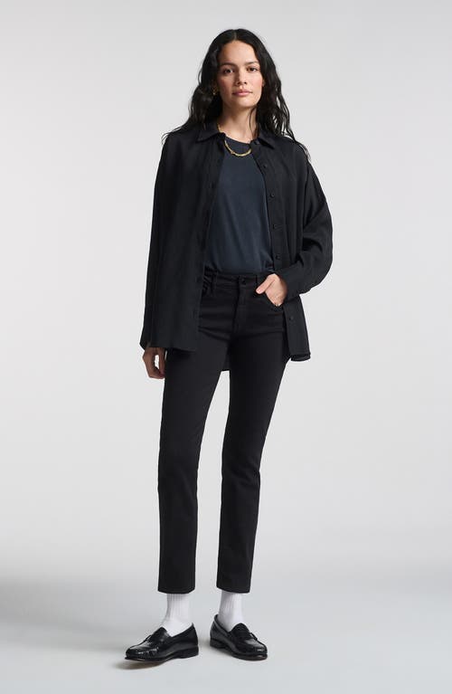 Mavi Jeans Oversize Satin Button-up Shirt In Black