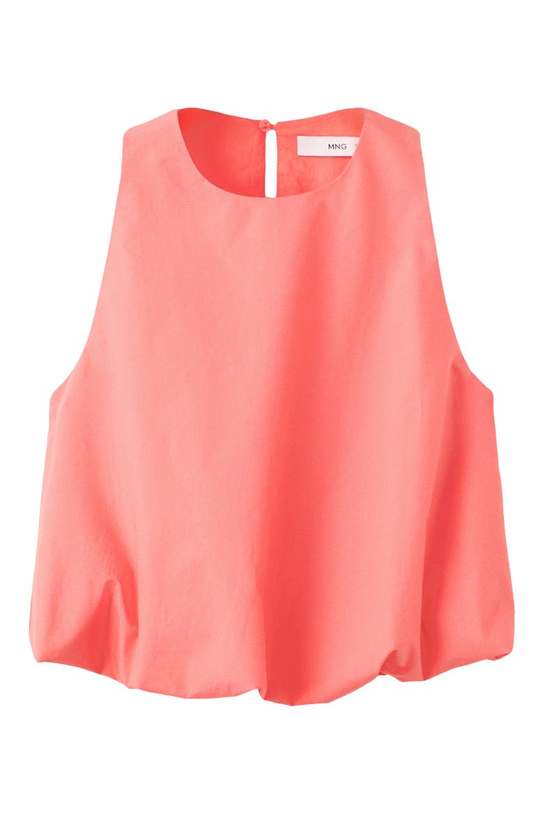 Bubble Hem Sleeveless Cotton Top, Alternate, color, CORAL RED