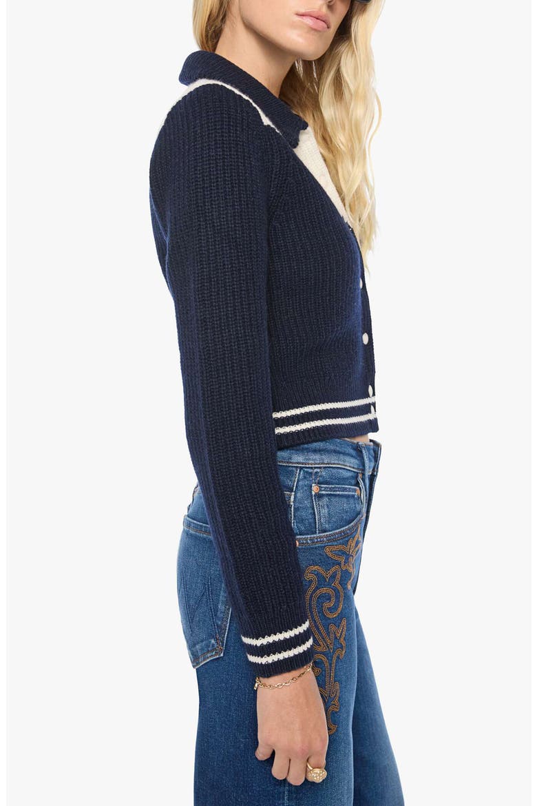 The Baby Raquette Cardigan, Alternate, color, NAVY AND IVORY