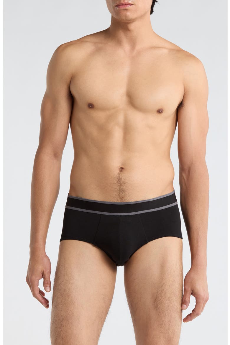 5-Pack Modern Cut Stretch Cotton Briefs, Alternate, color, BLACK