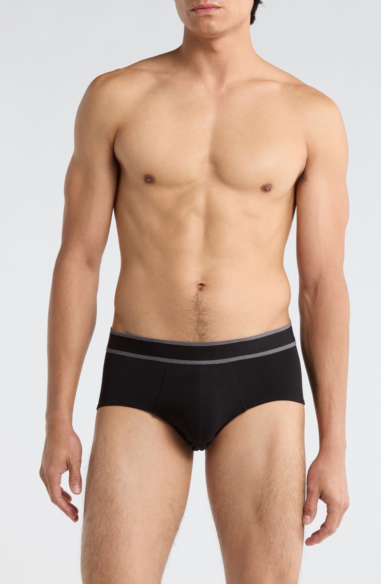 NORDSTROM RACK 5-Pack Modern Cut Stretch Cotton Briefs, Alternate, color, Black