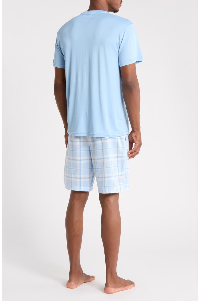 Crewneck Tee & Shorts Pajama Set, Alternate, color, CLEAR SKY/CLEAR SKY