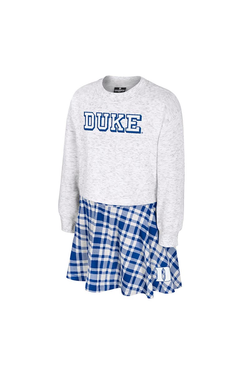 COLOSSEUM Girls Youth Colosseum Gray Duke Blue Devils Marceline Plaid Skirt and Top Set, Alternate, color, Gray