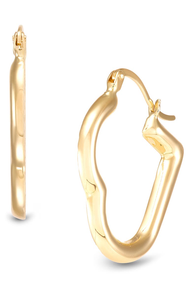 Frankie & Zoe Heart Tube Hoop Earrings, Alternate, color, Yellow Gold