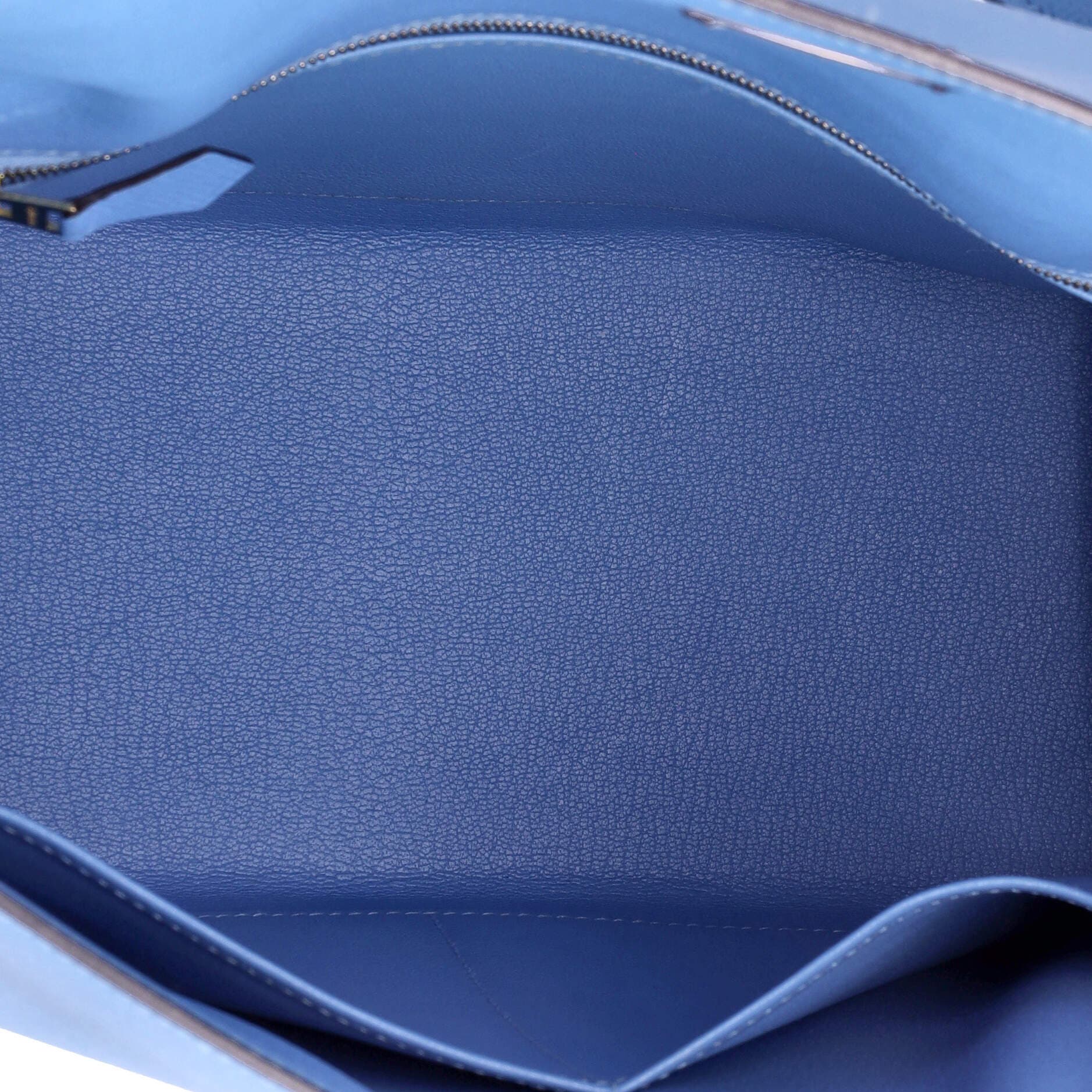 Pre-Owned Hermes Kelly Handbag Blue Epsom with Gold Hardware 32, Alternate, color, 