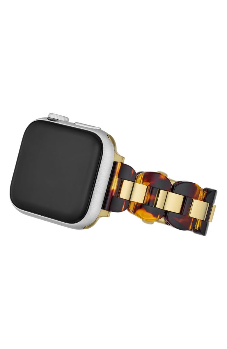 Kate Spade New York scallop 16mm Apple Watch<sup>®</sup> tortoiseshell patterned bracelet watchband, Alternate, color,