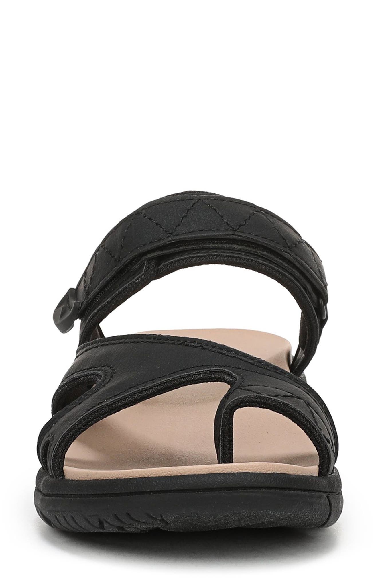Dr. Scholl's Island Breeze Slide Sandal, Alternate, color, Black Faux Leather