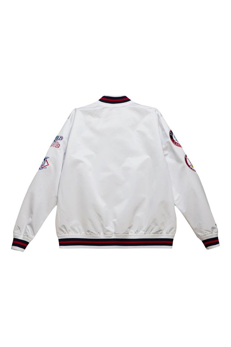 Men's Mitchell & Ness White St. Louis Cardinals City Collection Satin Full-Snap Varsity Jacket, Alternate, color, White