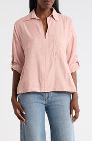 MAX STUDIO Stripe Collared Top