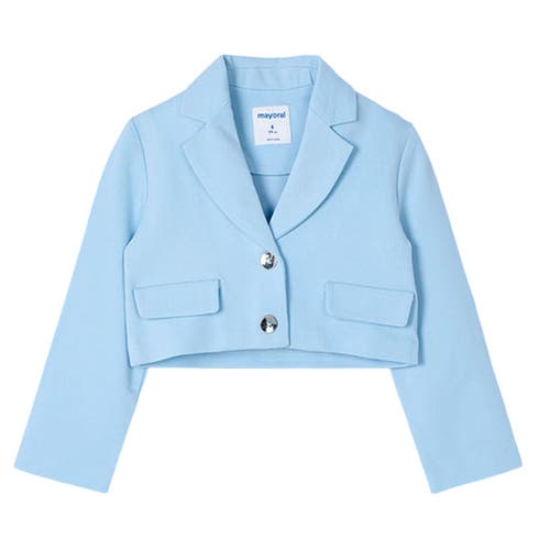 Mayoral Cropped Jacket In Blue