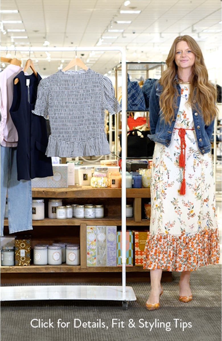 Aggie Smocked Peplum Organic Cotton Blend Top, sales video thumbnail