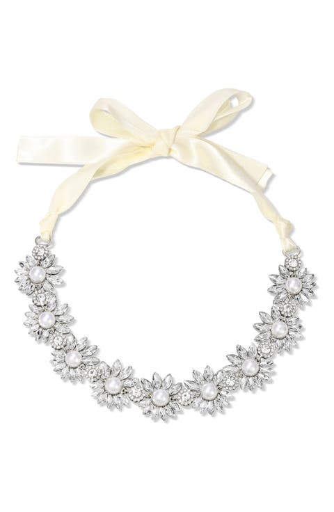 Allegra Imitation Pearl & Crystal Choker Necklace