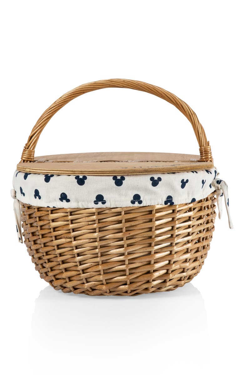 Picnic Time Mickey Country Basket, Alternate, color, Beige