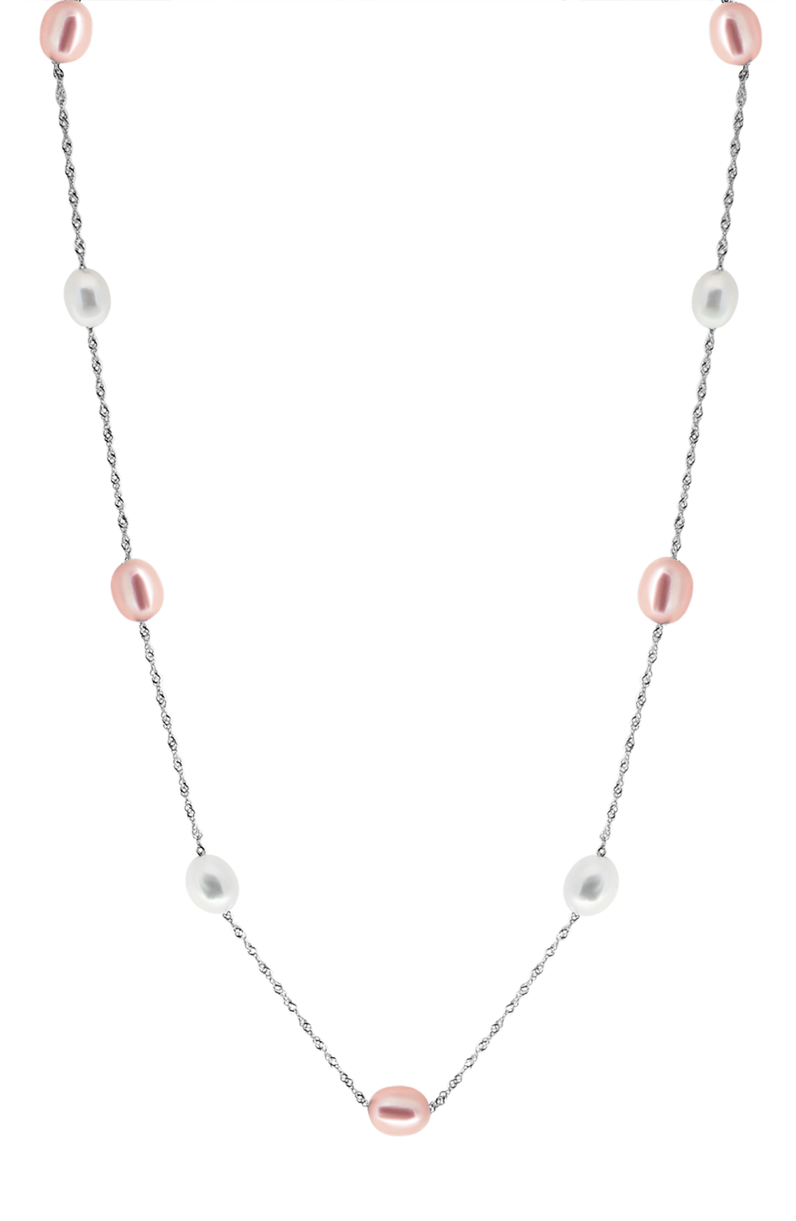 EFFY Sterling Silver Freshwater Pearl Station Necklace