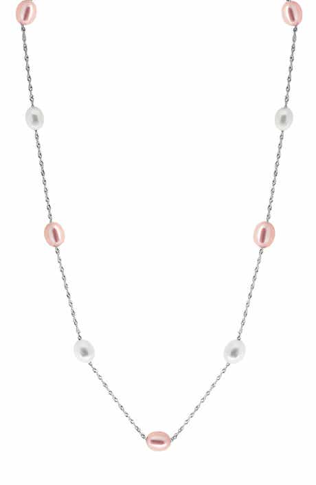 EFFY Sterling Silver Freshwater Pearl Station Necklace