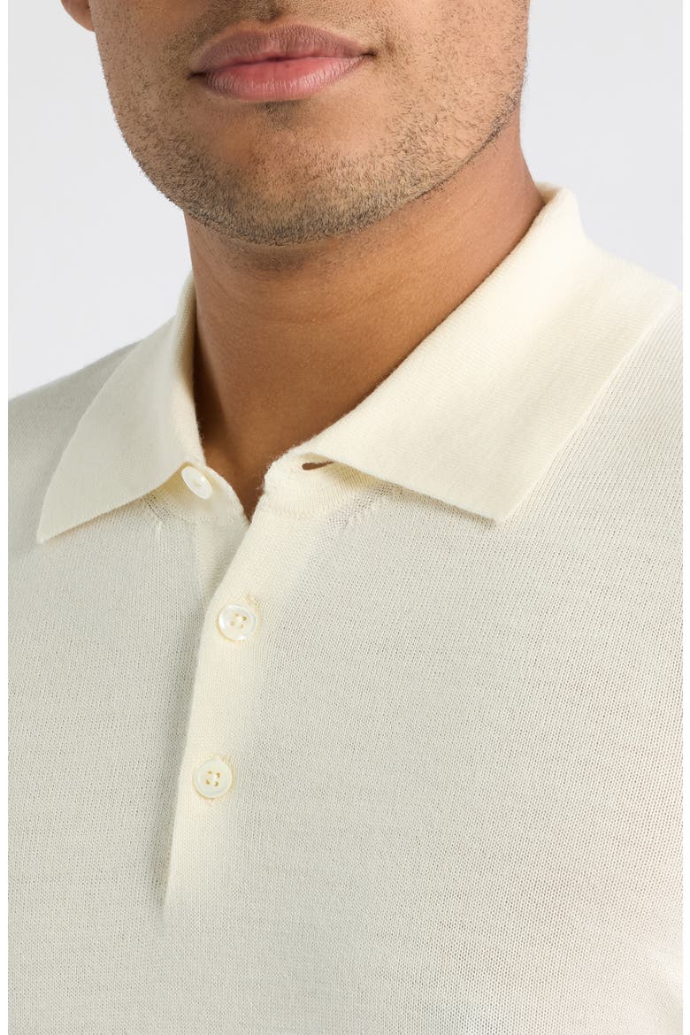 Merino Wool Polo Sweater, Alternate, color, CHALK