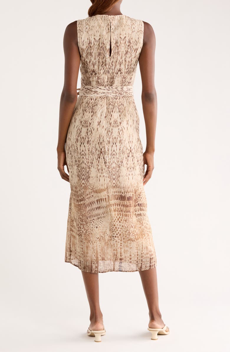 Reiss Presley Mixed Print Sleeveless Dress, Alternate, color, Neutral