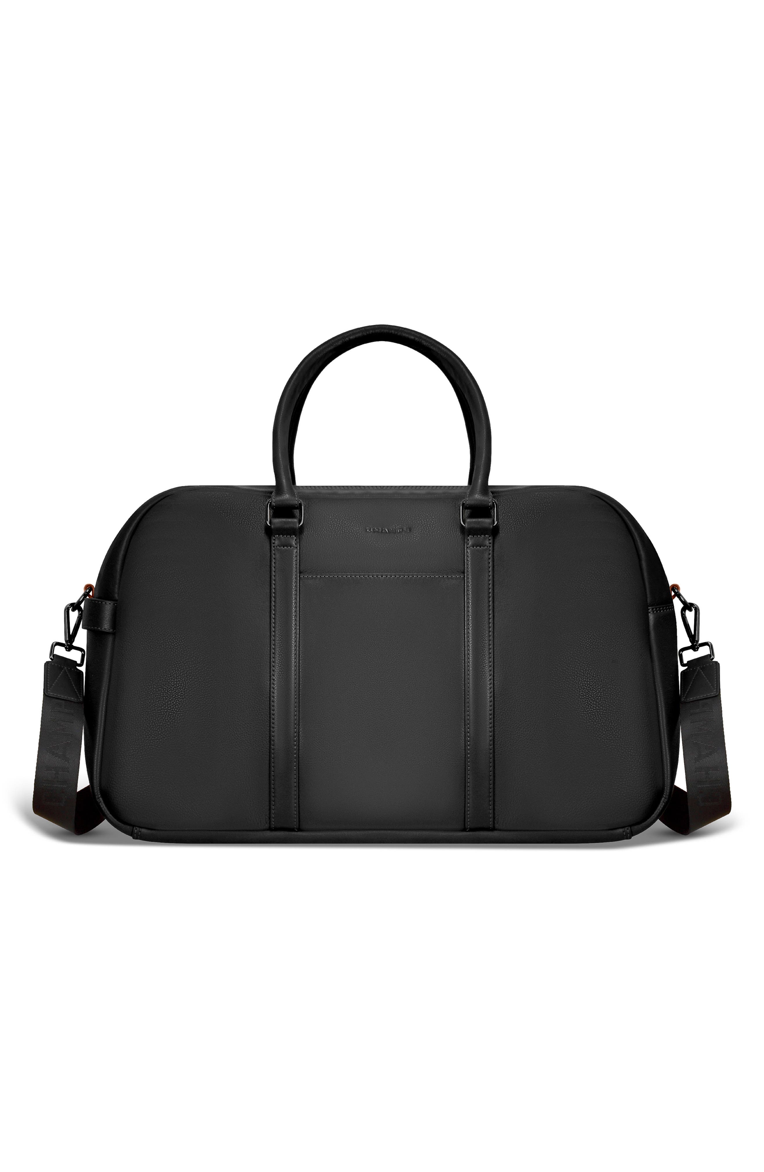 CHAMPS Onyx Leather Duffle Bag, Alternate, color, Black