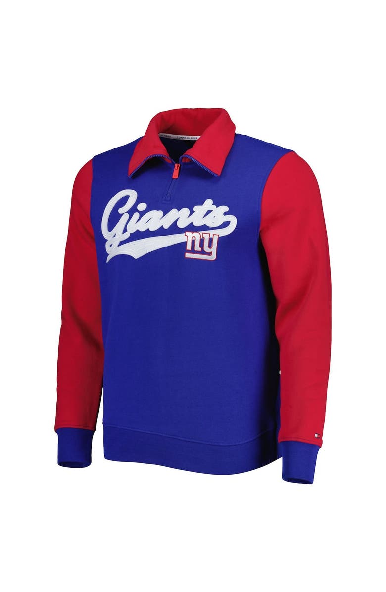 Tommy Hilfiger Men's Tommy Hilfiger Royal/Red New York Giants Aiden Quarter-Zip Sweatshirt, Alternate, color, Royal