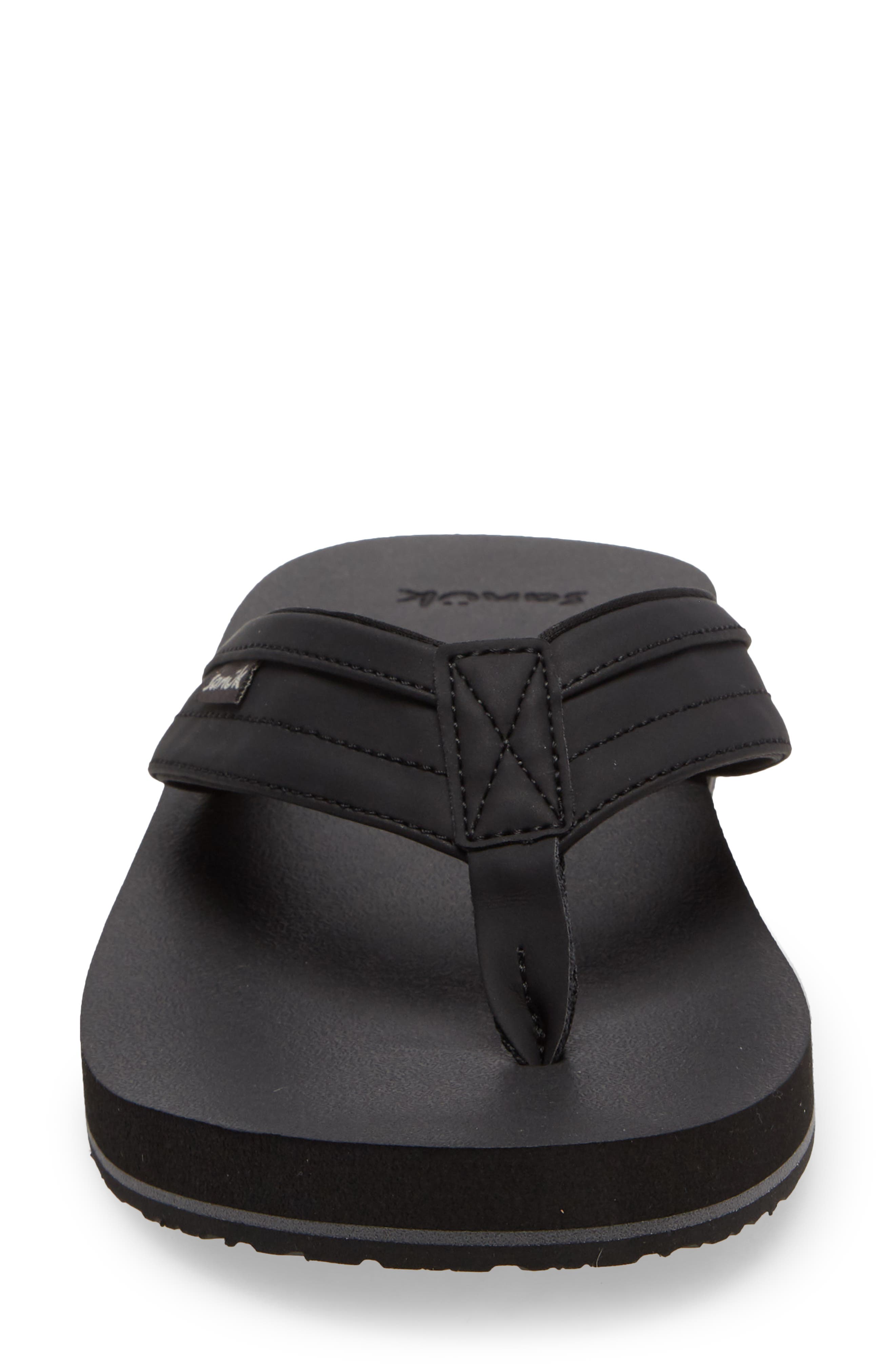 Sanuk Ziggy Water Friendly Flip Flop, Alternate, color, Black