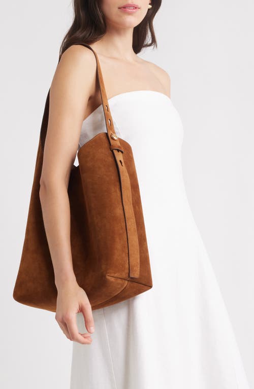 Tory Burch Romy Suede Hobo Bag In Brown