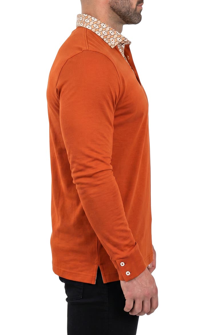 Newton OoohCotton Long Sleeve Polo, Alternate, color, ORANGE