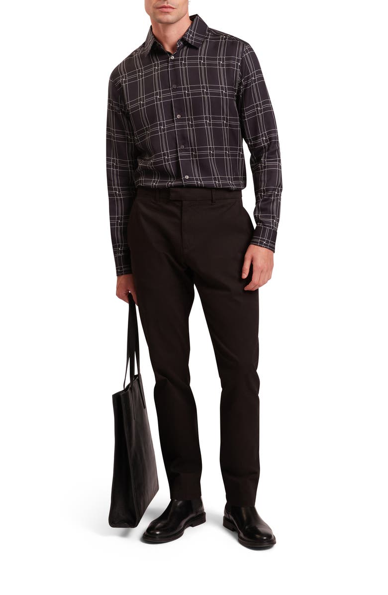 Ted Baker Lirra Regular Fit Geometric Print Button-Up Shirt, Alternate, color, Black