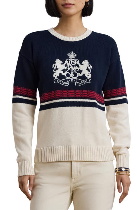Embroidered Crest Sweater