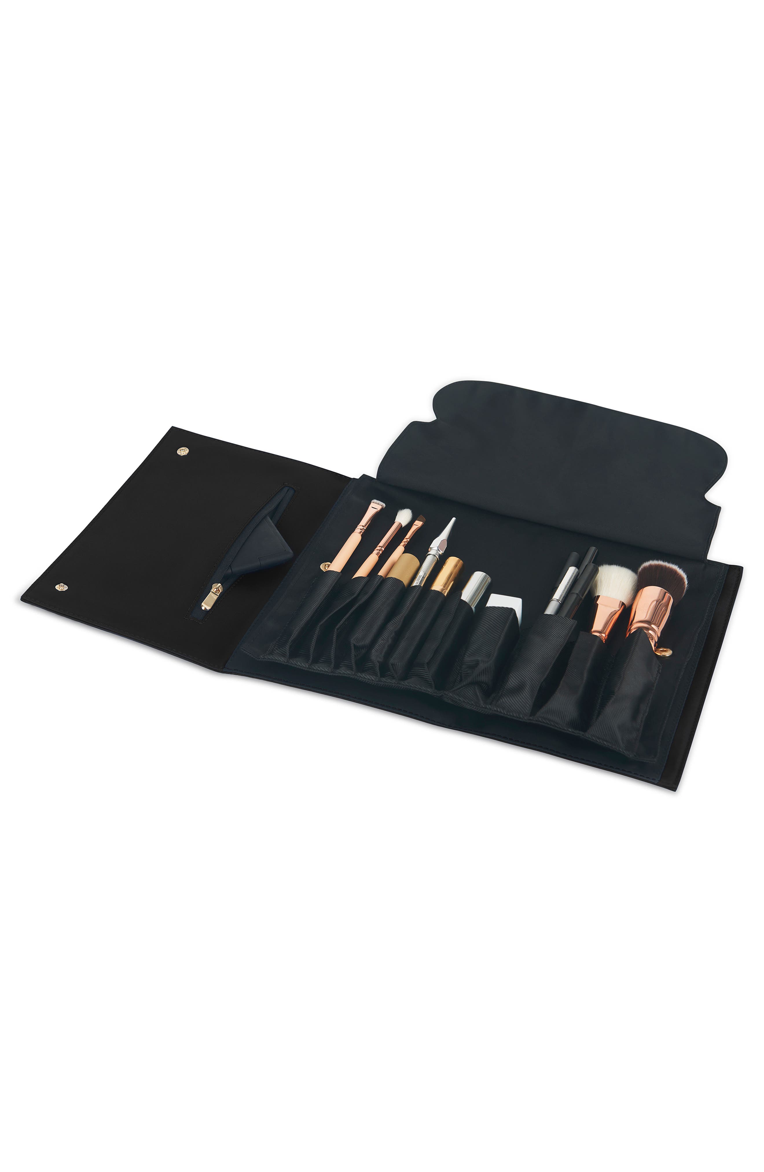 Brush Organizer Clutch, Alternate, color, BLACK