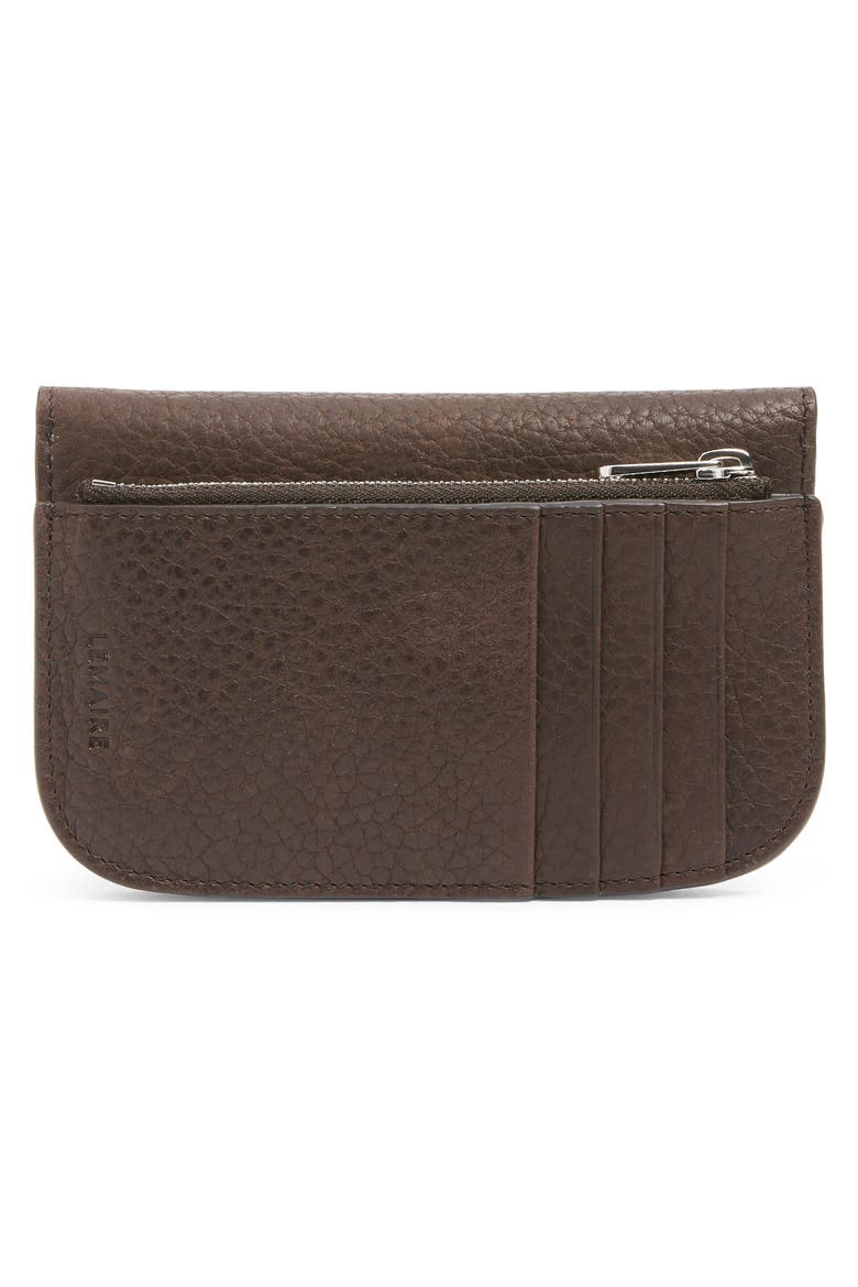Soft Tab Leather Card Holder, Alternate, color, DARK CHOCOLATE