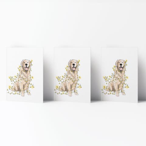 Winter/Holiday Greeting Card Pack Sets (3 ct) Lit Retriever