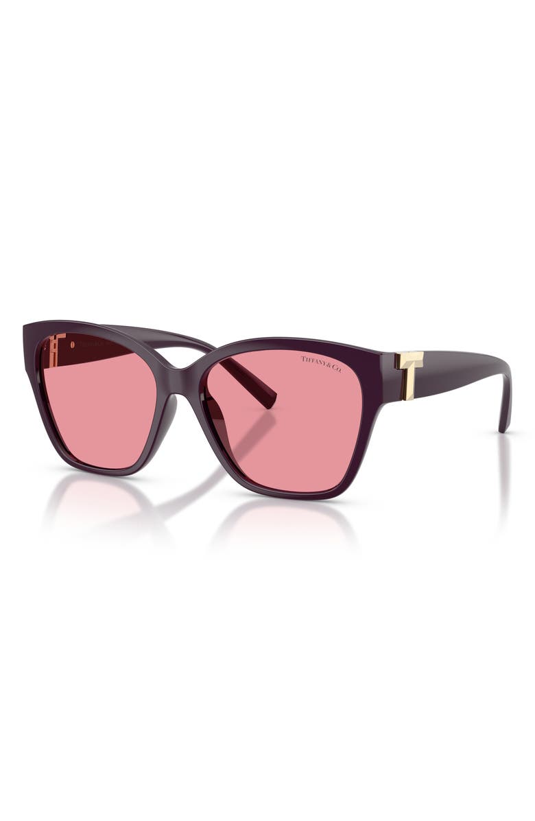 Tiffany & Co. 56mm Square Sunglasses, Alternate, color, Kunzite / Pink Internal Silver