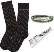 Cufflinks, Inc. Luke Skywalker Lightsaber Socks, Bracelet & Tie Clip Set