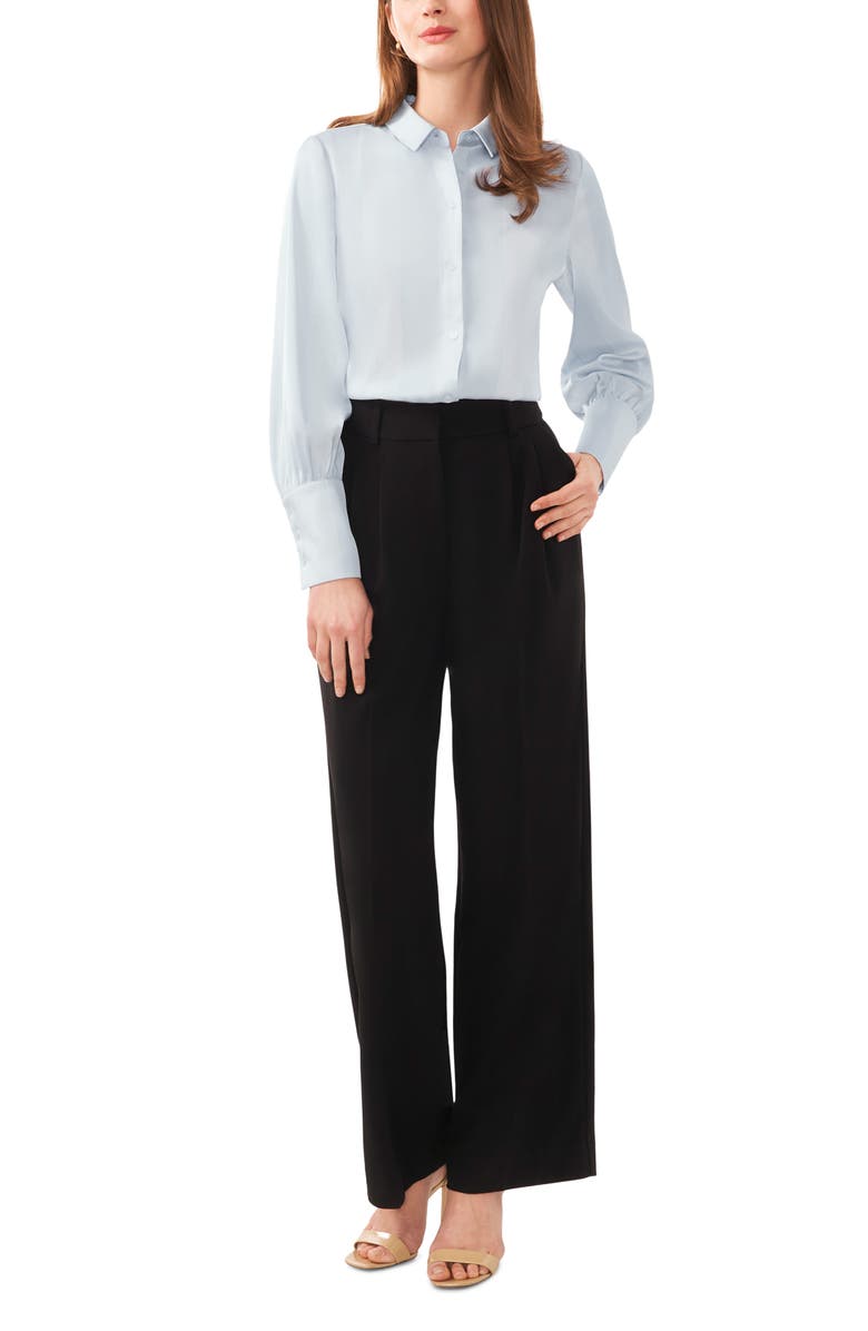 Halogen<sup>®</sup> Woven Button Front Shirt, Alternate, color, Skywriting Blue/ Sicily Stripe