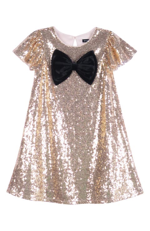 Kids' Sequin Flutter Sleeve Party Dress (Little Kid)