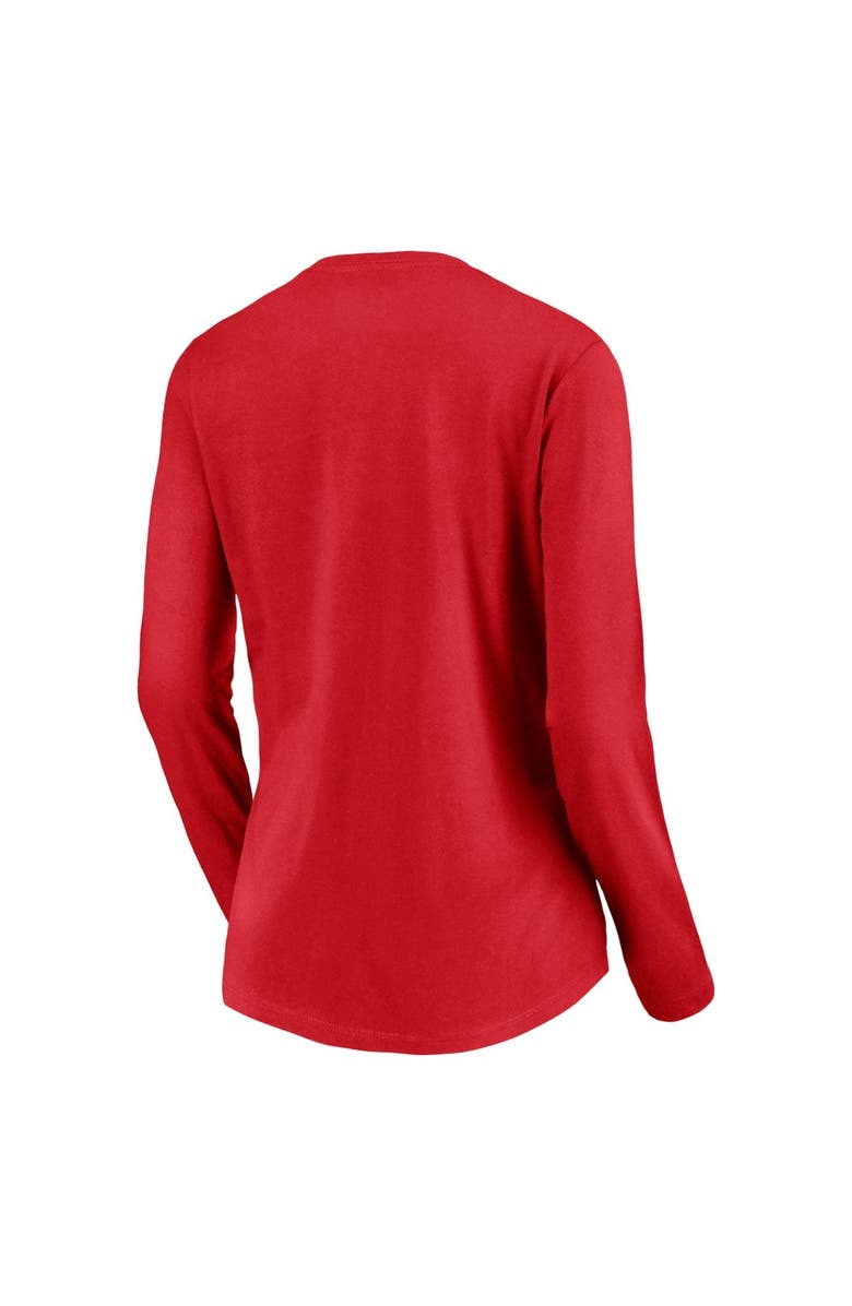 FANATICS Women's Fanatics Branded Red Wisconsin Badgers Can't Stop a Badger V-Neck Long Sleeve T-Shirt, Alternate, color,
