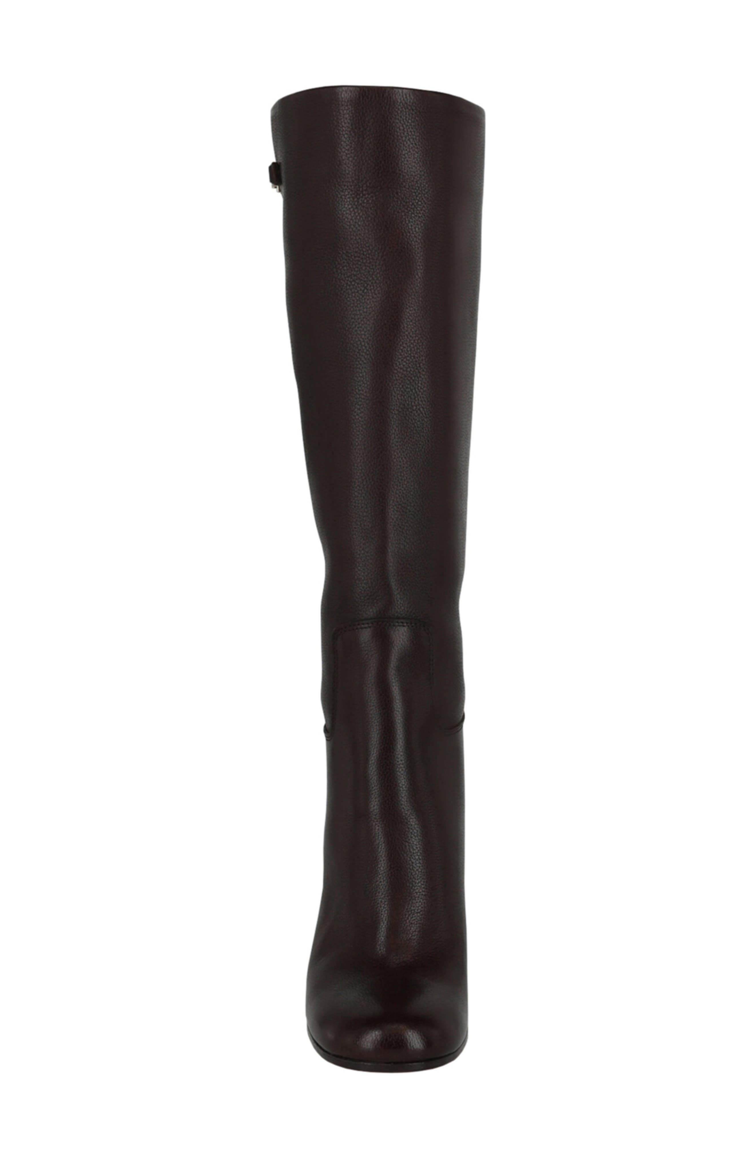 FERRAGAMO Ovidio Knee High Leather Boot, Alternate, color, Dark Brown